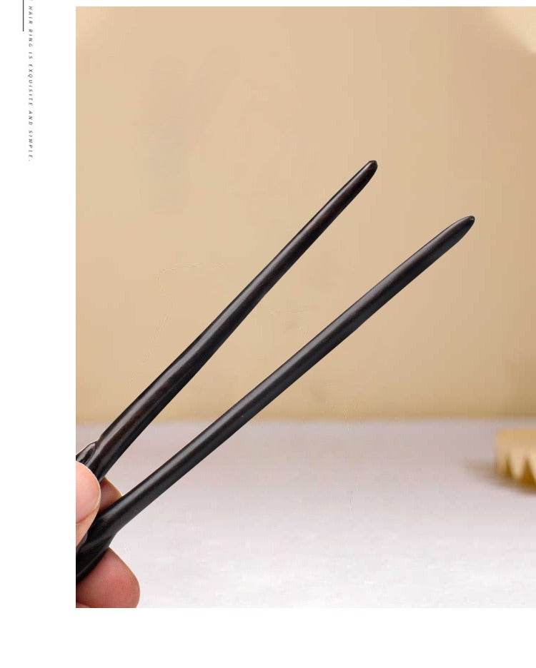 Black Sandalwood Handmade Hairpin for Vintage Style - STAR8S
