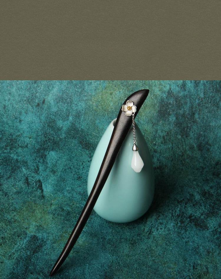black sandalwood premium vintage hairpin for hanfu qipao gift girlfriend - star8s