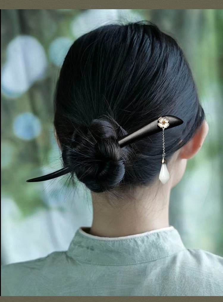 Black Sandalwood Premium Vintage Hairpin for Hanfu Qipao Gift Girlfriend - STAR8S