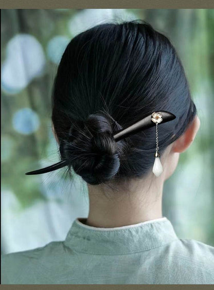 Black Sandalwood Premium Vintage Hairpin for Hanfu Qipao Gift Girlfriend - STAR8S