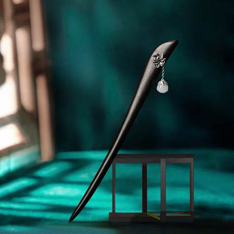 black sandalwood premium vintage hairpin for hanfu qipao gift girlfriend - star8s