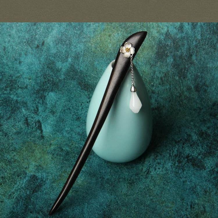 black sandalwood premium vintage hairpin for hanfu qipao gift girlfriend - star8s