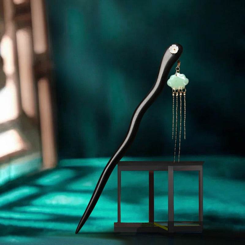 Black Sandalwood Premium Vintage Hairpin for Hanfu Qipao Gift Girlfriend - STAR8S