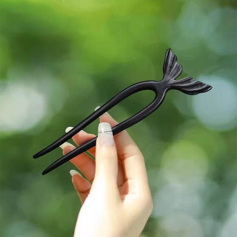 black sandalwood vintage carved hairpin handmade bun gift choice - star8s