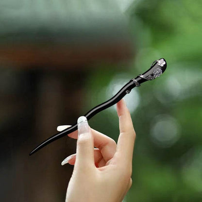 Black Sandalwood Vintage Tassel Hairpin for Hanfu and Gift Giving - STAR8S