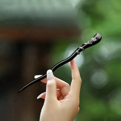 Black Sandalwood Vintage Tassel Hairpin for Hanfu and Gift Giving - STAR8S