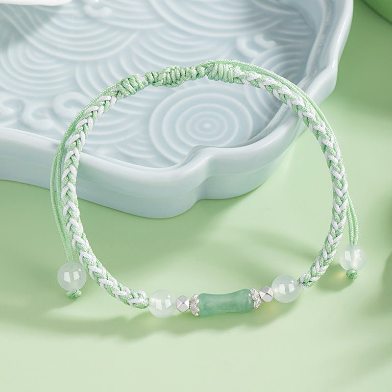 blessed red bracelet string: 925 silver bamboo joint agate | star8s