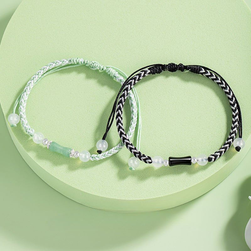 Blessed Red Bracelet String: 925 Silver Bamboo Joint Agate | STAR8S
