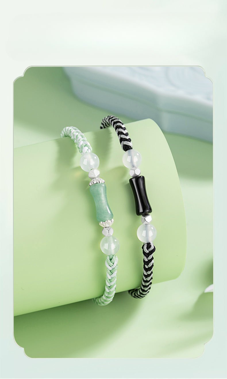 Blessed Red Bracelet String: 925 Silver Bamboo Joint Agate | STAR8S