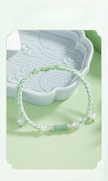 Blessed Red Bracelet String: 925 Silver Bamboo Joint Agate | STAR8S