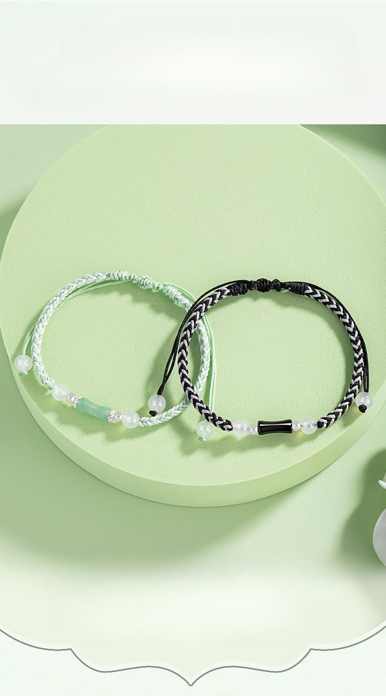 Blessed Red Bracelet String: 925 Silver Bamboo Joint Agate | STAR8S