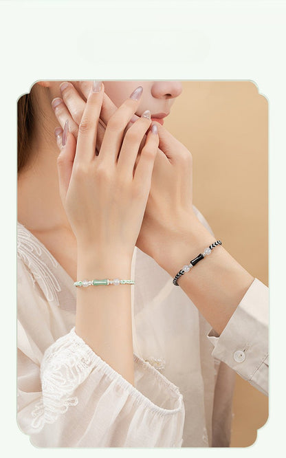 Blessed Red Bracelet String: 925 Silver Bamboo Joint Agate | STAR8S