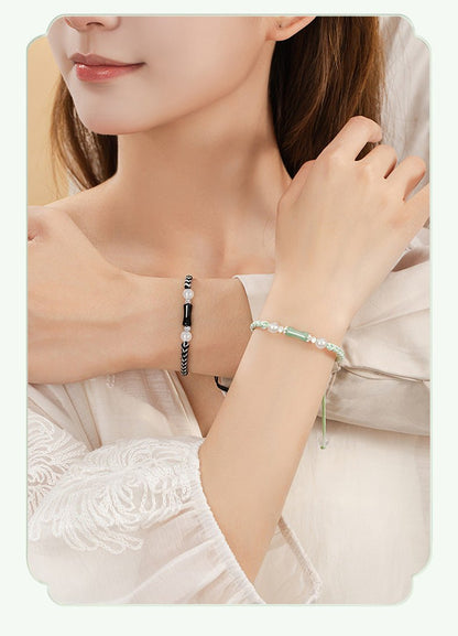Blessed Red Bracelet String: 925 Silver Bamboo Joint Agate | STAR8S