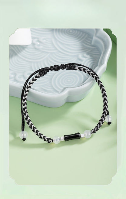 Blessed Red Bracelet String: 925 Silver Bamboo Joint Agate | STAR8S