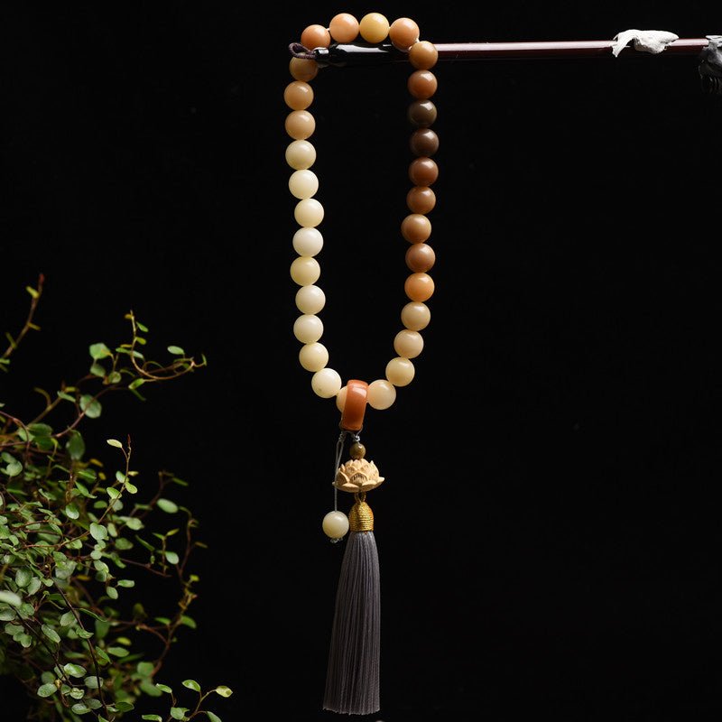 Bodhi Root Gradient 11MM Beaded Bracelet | Handheld Buddha Beads | Ethnic Style for Men & Women - STAR8S
