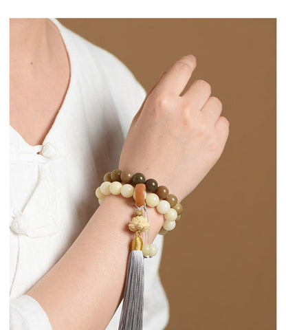 Bodhi Root Gradient 11MM Beaded Bracelet | Handheld Buddha Beads | Ethnic Style for Men & Women - STAR8S