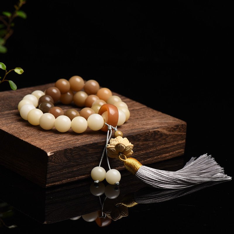 Bodhi Root Gradient 11MM Beaded Bracelet | Handheld Buddha Beads | Ethnic Style for Men & Women - STAR8S