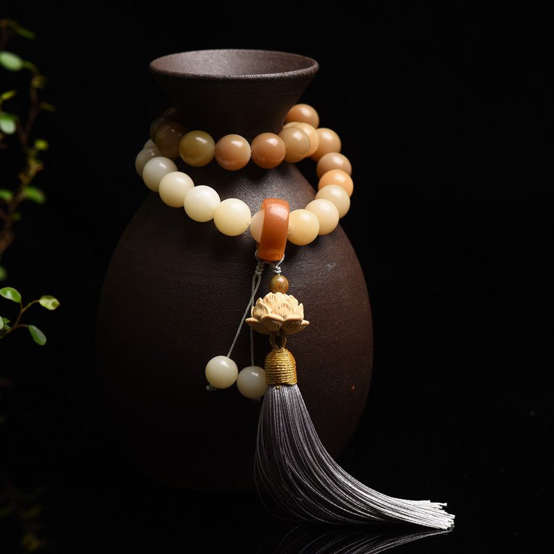 Bodhi Root Gradient 11MM Beaded Bracelet | Handheld Buddha Beads | Ethnic Style for Men & Women - STAR8S
