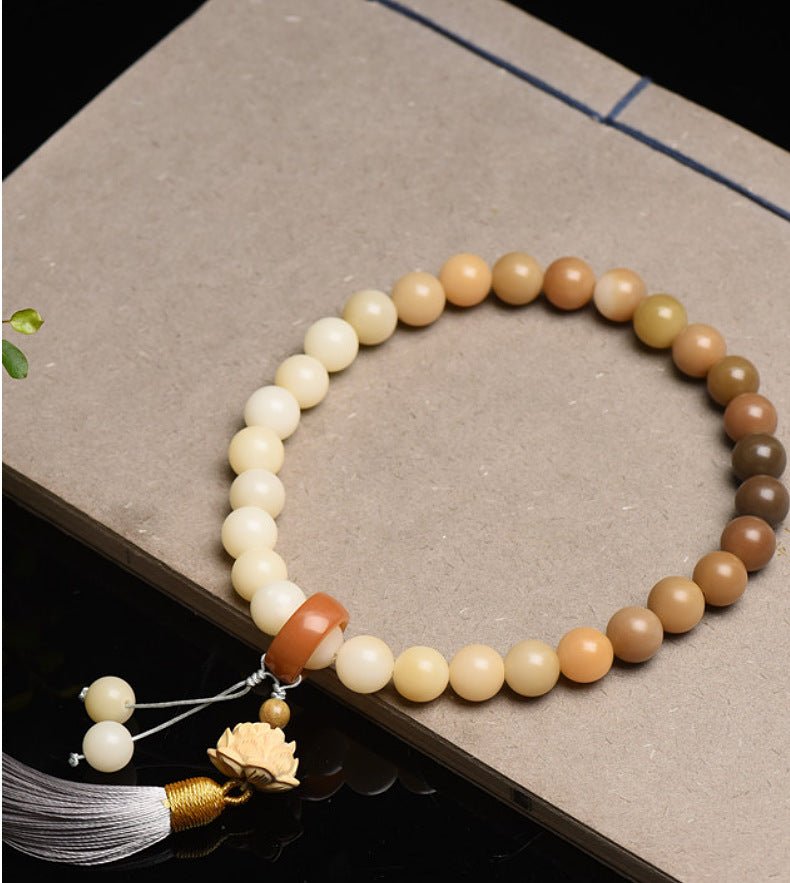 Bodhi Root Gradient 11MM Beaded Bracelet | Handheld Buddha Beads | Ethnic Style for Men & Women - STAR8S