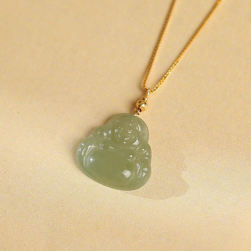 Buddha Necklace – S925 Silver Chain with Hetian Jade Pendant for Women - STAR8S