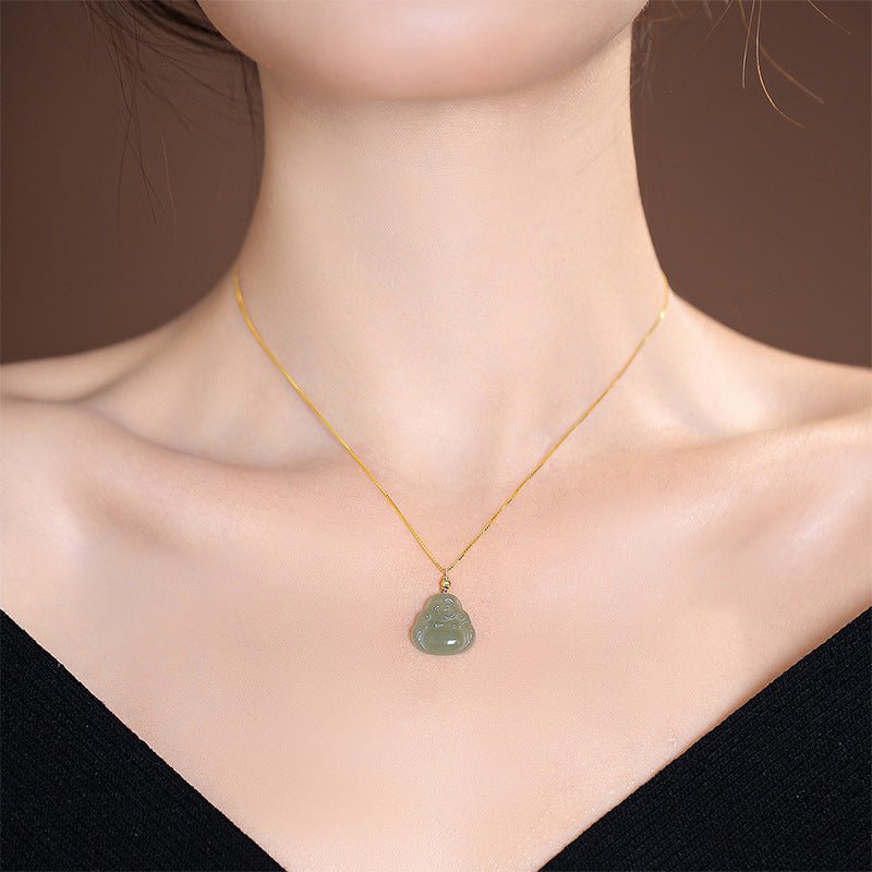 Buddha Necklace – S925 Silver Chain with Hetian Jade Pendant for Women - STAR8S