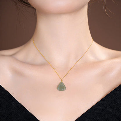 Buddha Necklace – S925 Silver Chain with Hetian Jade Pendant for Women - STAR8S