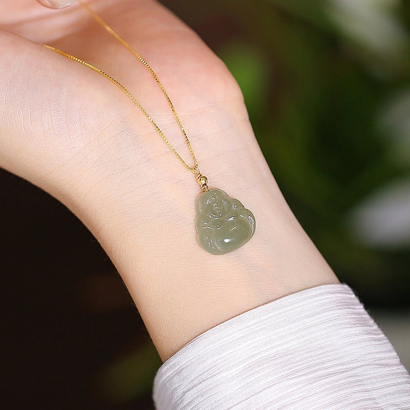 Buddha Necklace – S925 Silver Chain with Hetian Jade Pendant for Women - STAR8S
