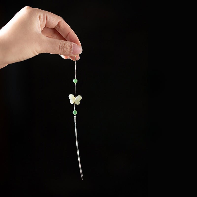 Butterfly Jade Earrings: Hetian 925 Silver Gift | STAR8S