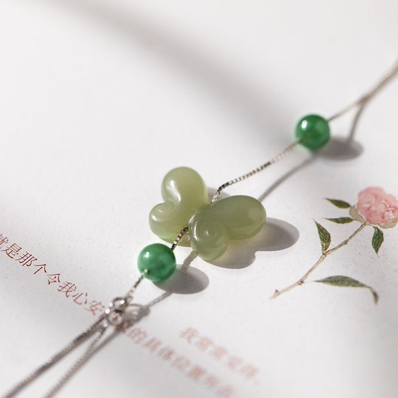 Butterfly Jade Earrings: Hetian 925 Silver Gift | STAR8S
