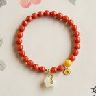 Red Agate Chinese Zodiac Horse Beaded Bracelet Wealth for Women