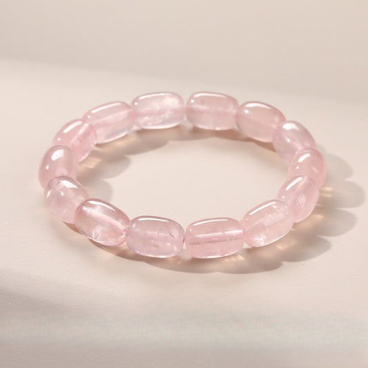 Pink Beaded Crystal Bracelet – Natural High Ice Starry Madagascar Rose Quartz Bracelet - STAR8S