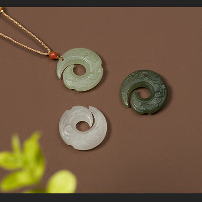 Natural Hetian Jade Necklace Pendant for Men and Women - Adjustable, Unisex Jewelry Pendant