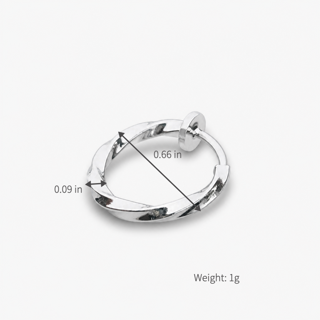 mens clip on hoop earrings non pierced twisted mobius huggie ear cuffs faux piercing fake hoop silver dainty minimalist streetwear jewelry gifts for men women