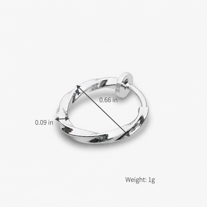 Mens Clip On Hoop Earrings Non Pierced Twisted Mobius Huggie Ear Cuffs Faux Piercing Fake Hoop Silver Dainty Minimalist Streetwear Jewelry Gifts for Men Women