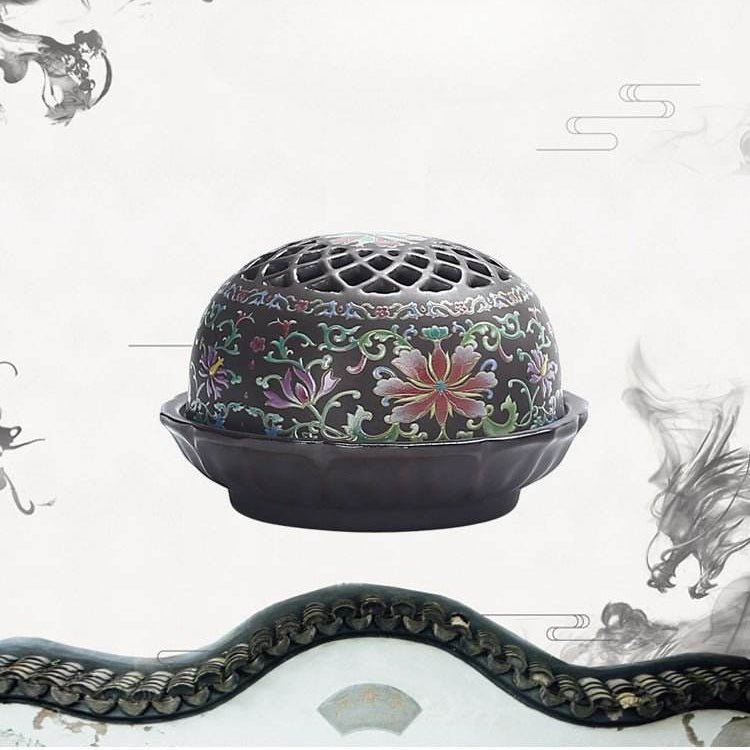 ceramic incense burner handicraft ornament home room enamel color - star8s - star8s