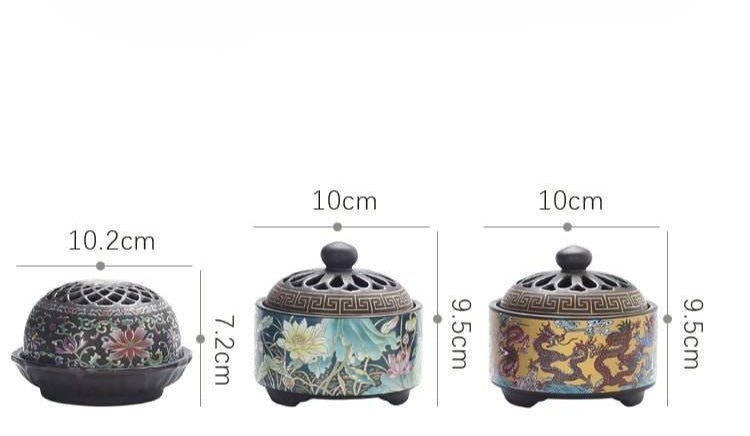 ceramic incense burner handicraft ornament home room enamel color - star8s - star8s