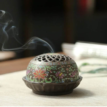 Ceramic incense burner handicraft ornament home room enamel color - STAR8S - STAR8S