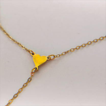 Gold-tone Lariat Necklace for Women Stainless Steel Open Heart Loop Y Necklace Sleek Vertical Drop Cross Pendant Dainty Choker Adjustable Layering Clavicle Chain Christian Faith Religious Amulet Trendy Ins Costume Jewelry Gift 19.29"