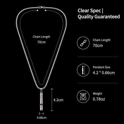 Titanium Steel Functional Whistle Pendant Necklace for Men Women Unisex Silver Color Cylindrical Creative Whistle Streetwear Hip Hop High Street Heavy Duty Long Box Chain Necklaces