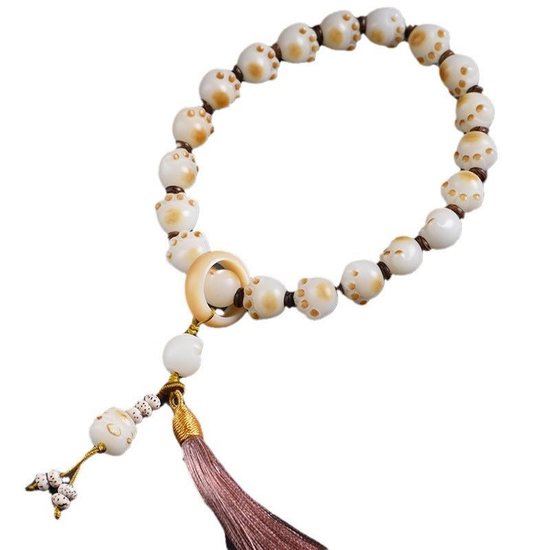 Charcoal - Burned Cat Paw Bodhi Beads Bracelet - STAR8S