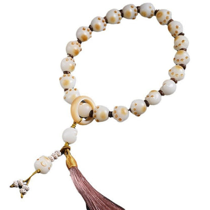 Charcoal - Burned Cat Paw Bodhi Beads Bracelet - STAR8S