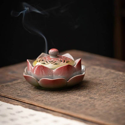 Charming Lotus Incense Burner – Colorful Hand - painted, Elegant & Artistic - STAR8S