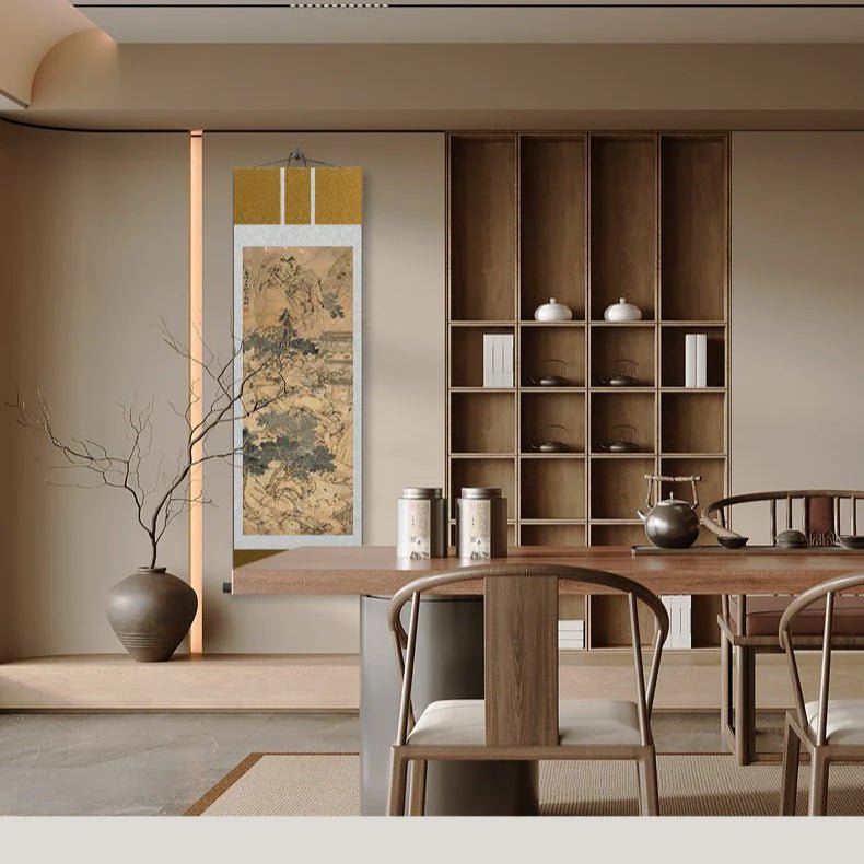 Chinese Ancient Painting: Wen Zhengming’s Mountain Villa Guests Scroll HD print | STAR8S - STAR8S