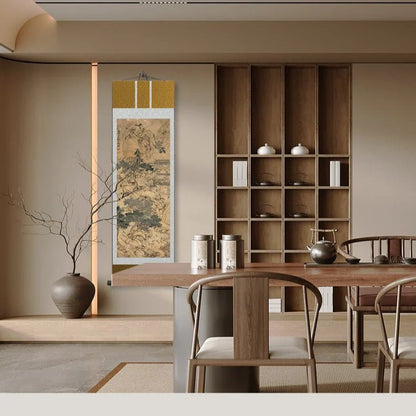 Chinese Ancient Painting: Wen Zhengming’s Mountain Villa Guests Scroll HD print | STAR8S - STAR8S