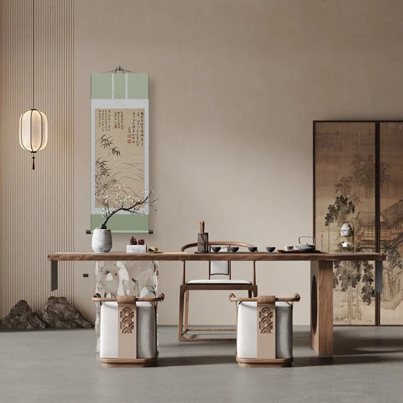 chinese ancient painting: wen zhengming’s orchid - bamboo scroll hd print | star8s - star8s