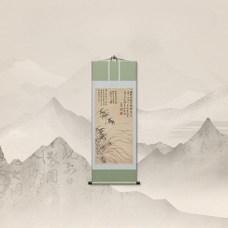 Chinese Ancient Painting: Wen Zhengming’s Orchid - Bamboo Scroll HD print | STAR8S