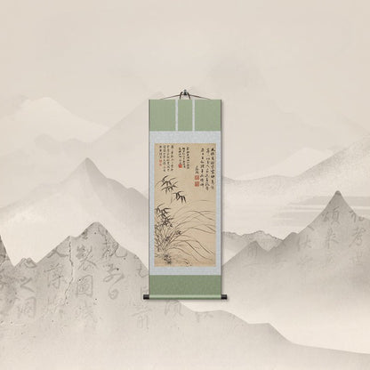 Chinese Ancient Painting: Wen Zhengming’s Orchid - Bamboo Scroll HD print | STAR8S