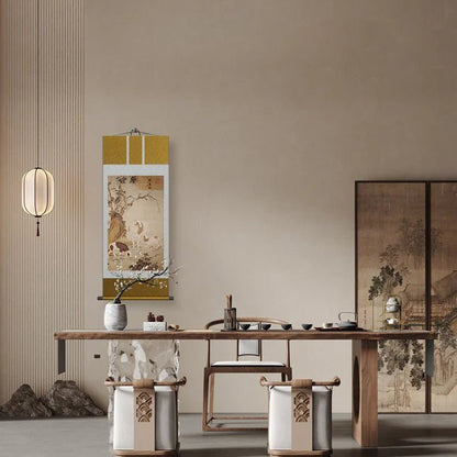 Chinese Art Painting: HD print Castiglione’s Three Rams Bring Bliss Scroll | STAR8S - STAR8S