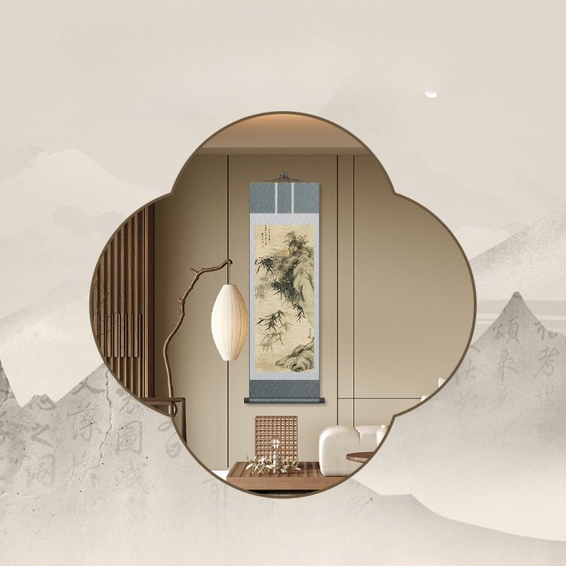Chinese Bamboo Painting: Bamboo & Stone Scroll for Home Deco HD print |  STAR8S