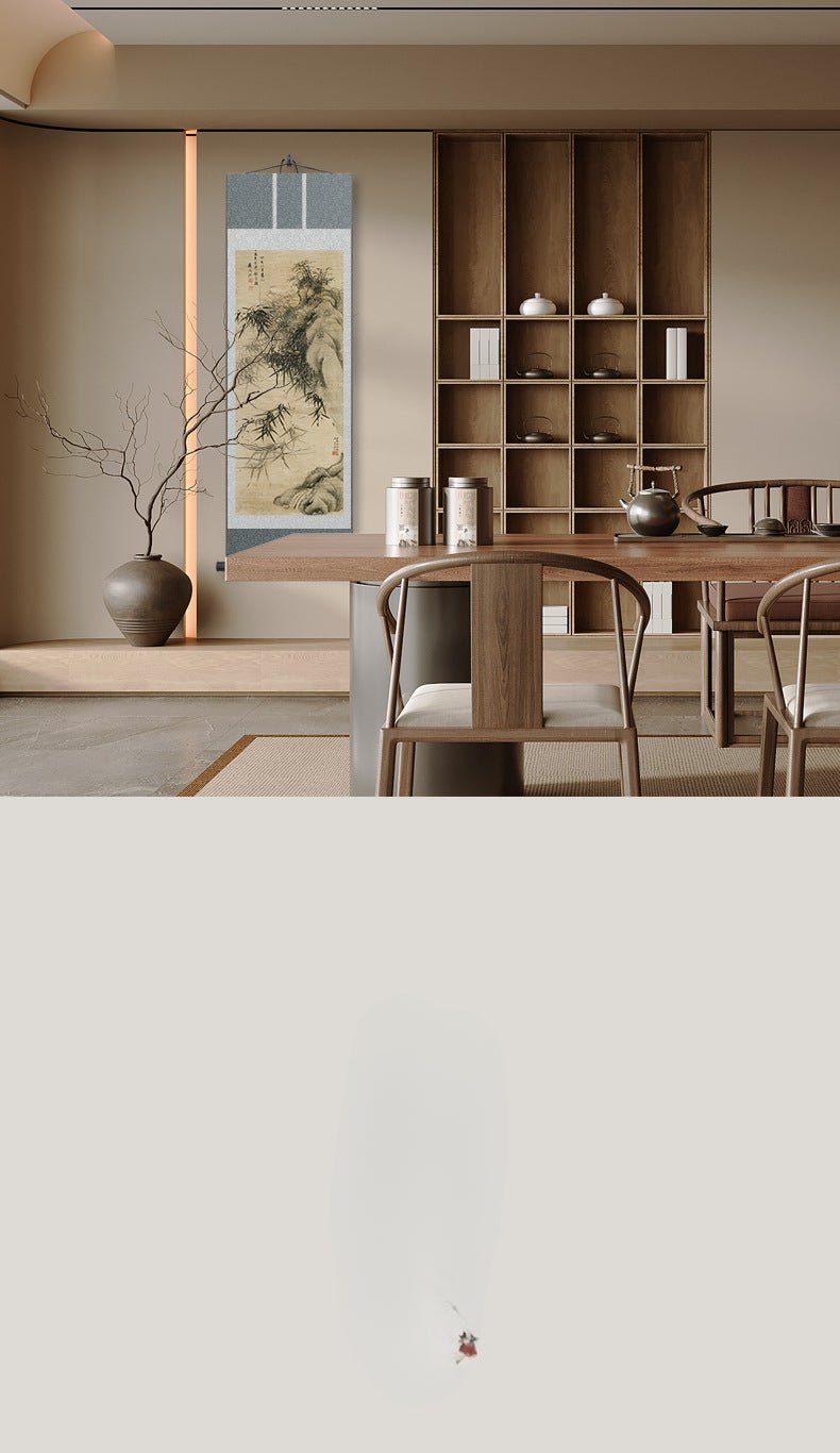 Chinese Bamboo Painting: Bamboo & Stone Scroll for Home Deco HD print |  STAR8S